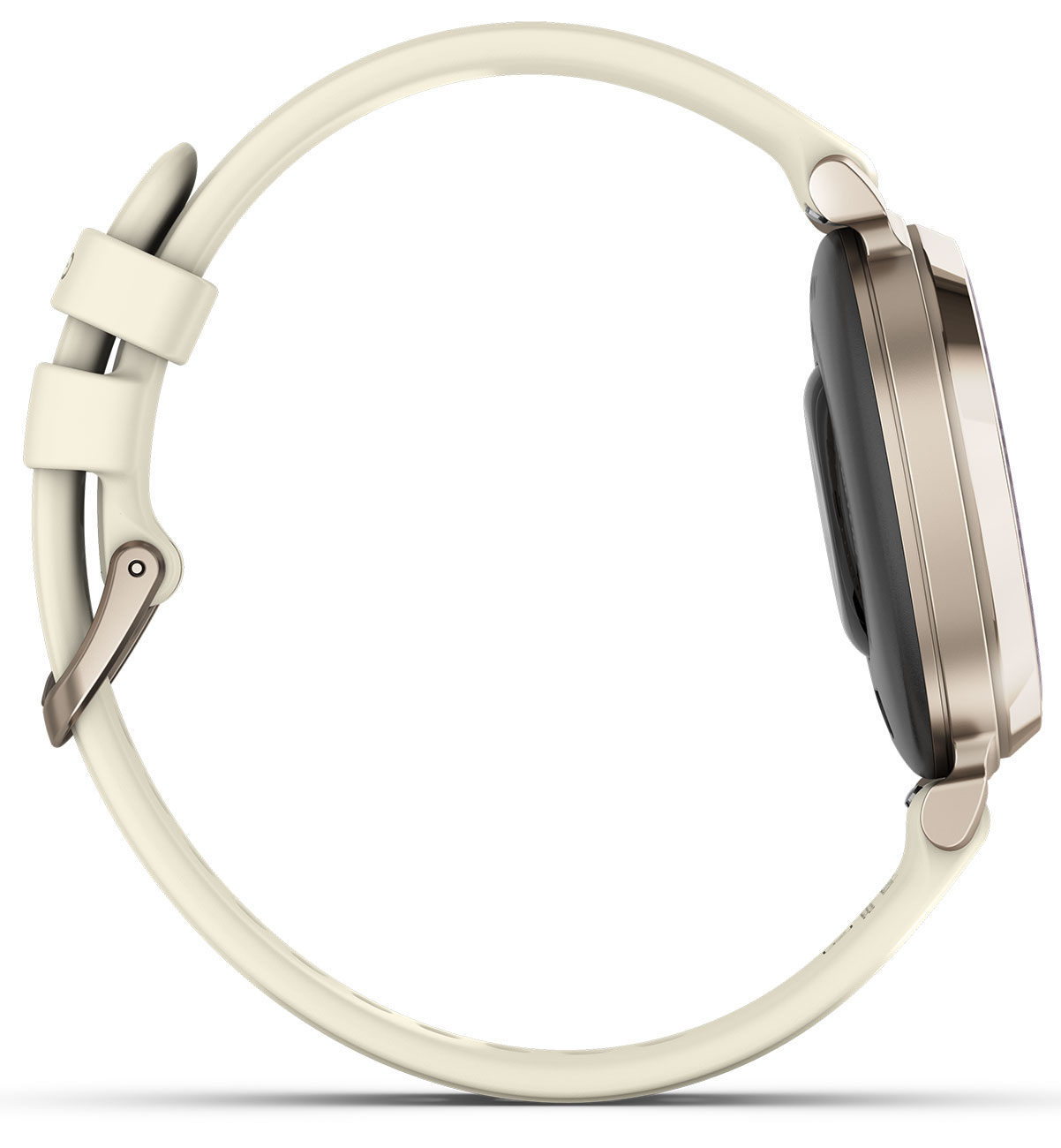 Left side view of the watch