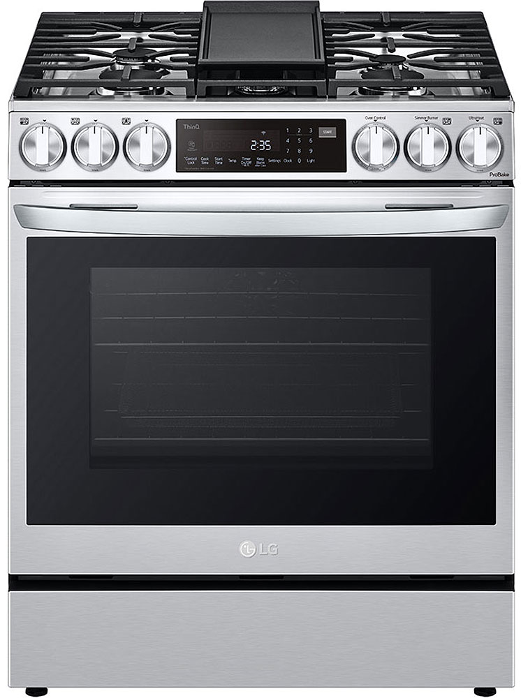 LG 6.3 Cu. Ft. PrintProof Stainless Steel Smart Wi-Fi Enabled ProBake Convection InstaView Gas...