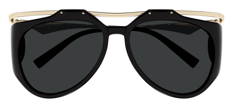 Saint Laurent New Wave Sunglasses 55mm in Black|Gold  display picture 1