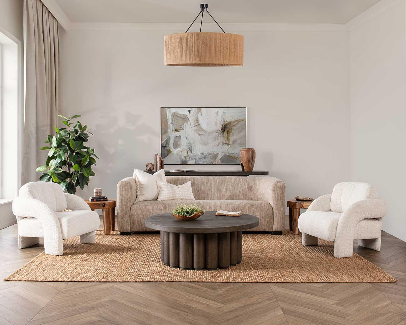 Front view of Classic Home Coffee Table in living room