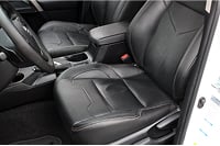 Heated leather car seats installed in front interior