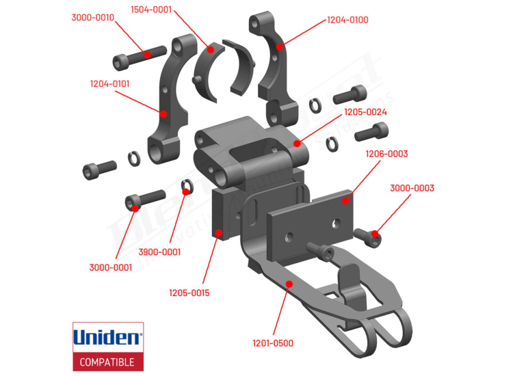 BlendMount Aluminum Radar Detector Mount For Uniden R7 Standard 2001R Series - BR7-2001R