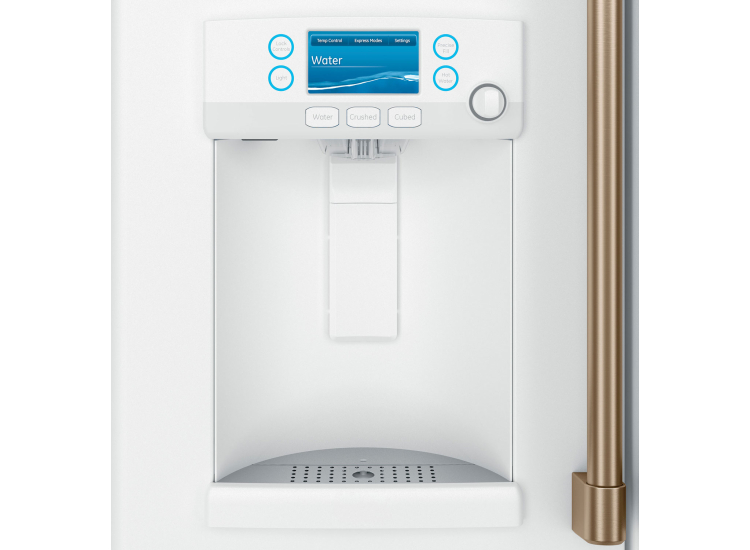 Cafe 22.1 Cu. Ft. Counter-Depth French-Door Refrigerator 36-Inch Wide ADA in Matte White with Brushed Bronze Hardware - CYE22TP4MW2