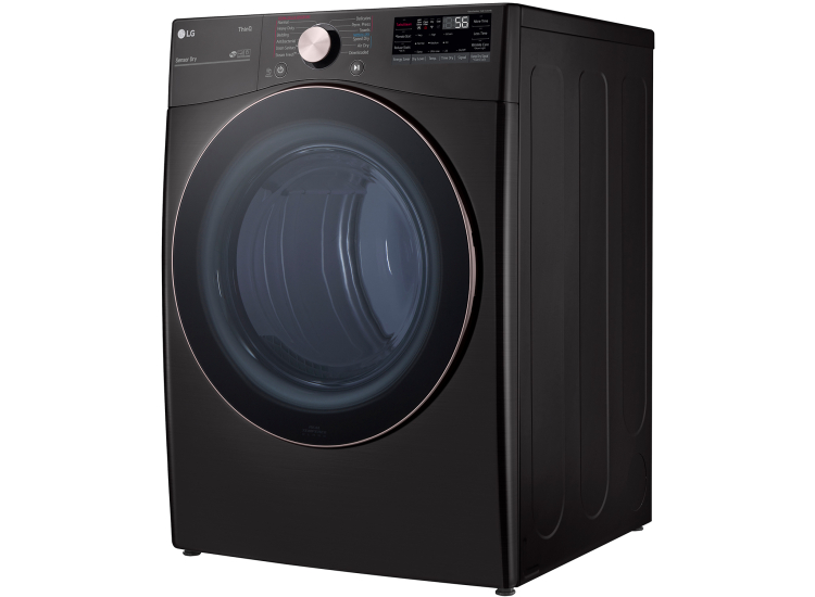 LG 7.4 Cu. Ft. Black Steel Smart Wi-Fi Enabled Front Load Gas Dryer With TurboSteam And Built-In Intelligence - DLGX4001B