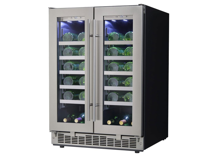 Silhouette by Danby Napa 4.7 Cu. Ft. French Door Wine Cooler 24-Inch Wide in Stainless Frame - DWC047D1BSSPR