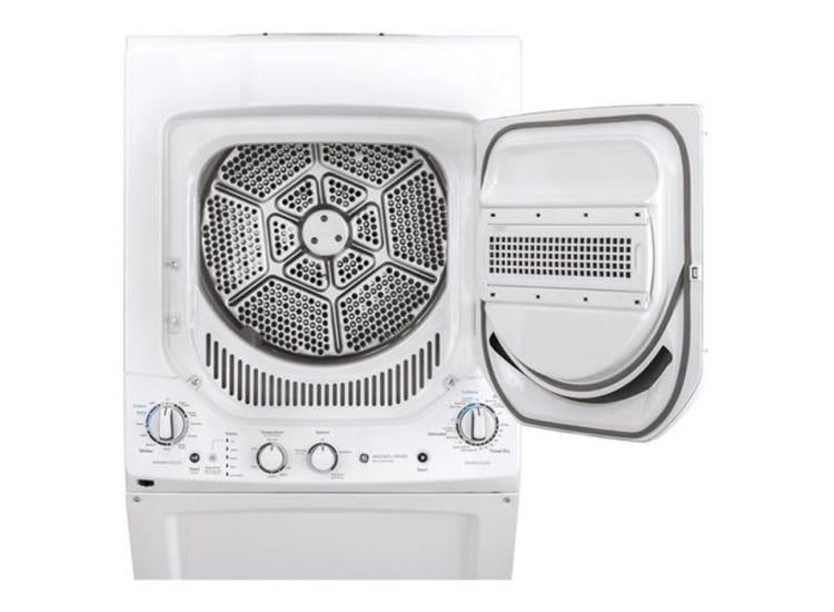 GE Unitized Spacemaker 24" White Stack Washer With Gas Dryer - GUD24GSSMWW