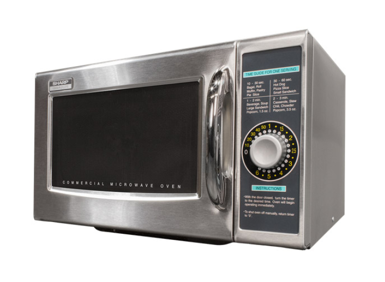Sharp 1 Cu. Ft. Stainless Steel Medium-Duty Commercial Microwave Oven - R-21LCFS