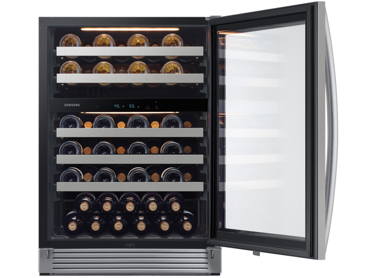 Samsung 5.1 Cu. Ft. Wine Cooler Refrigerator 24-Inch Wide in Stainless Frame - RW51TS338SR/AA