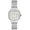 Michele Meggie MOP w/ Diamond Dial Silver-Tone Bracelet Watch, 27mm