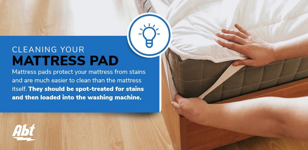 cleaning your mattress pad graphic