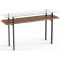 BDI Terrace 1153 Natural Walnut Modern Glass Console Table
