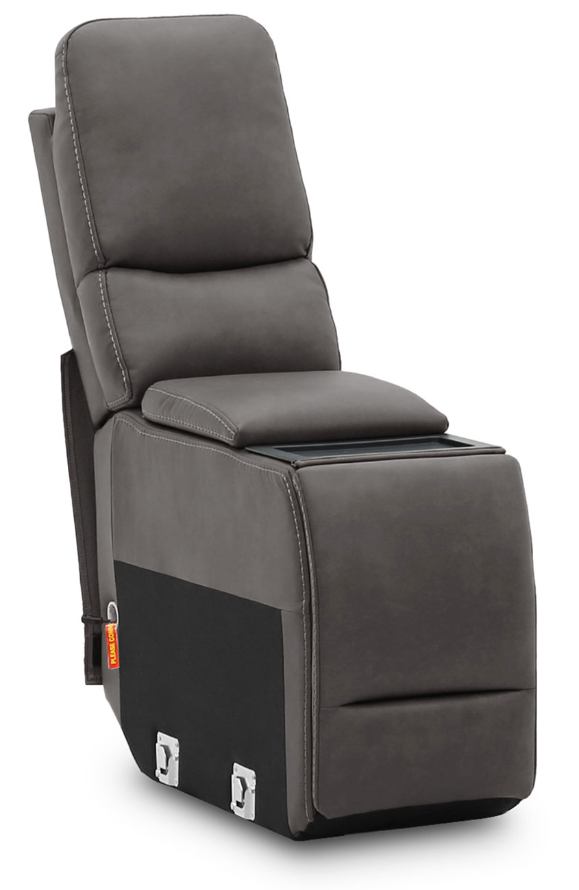 Flexsteel Carter Straight Console in Smoke Fabric