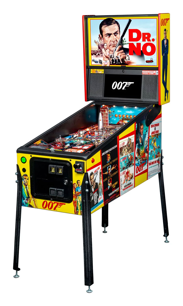Angled Front View of James Bond Pinball Machine 2