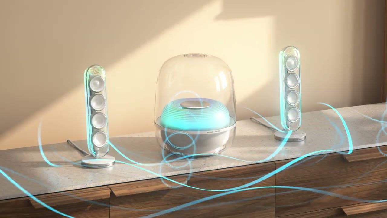 Watch Harman Kardon SoundSticks 5 |  2.1-channel Bluetooth speaker with HDMI and engaging lighting