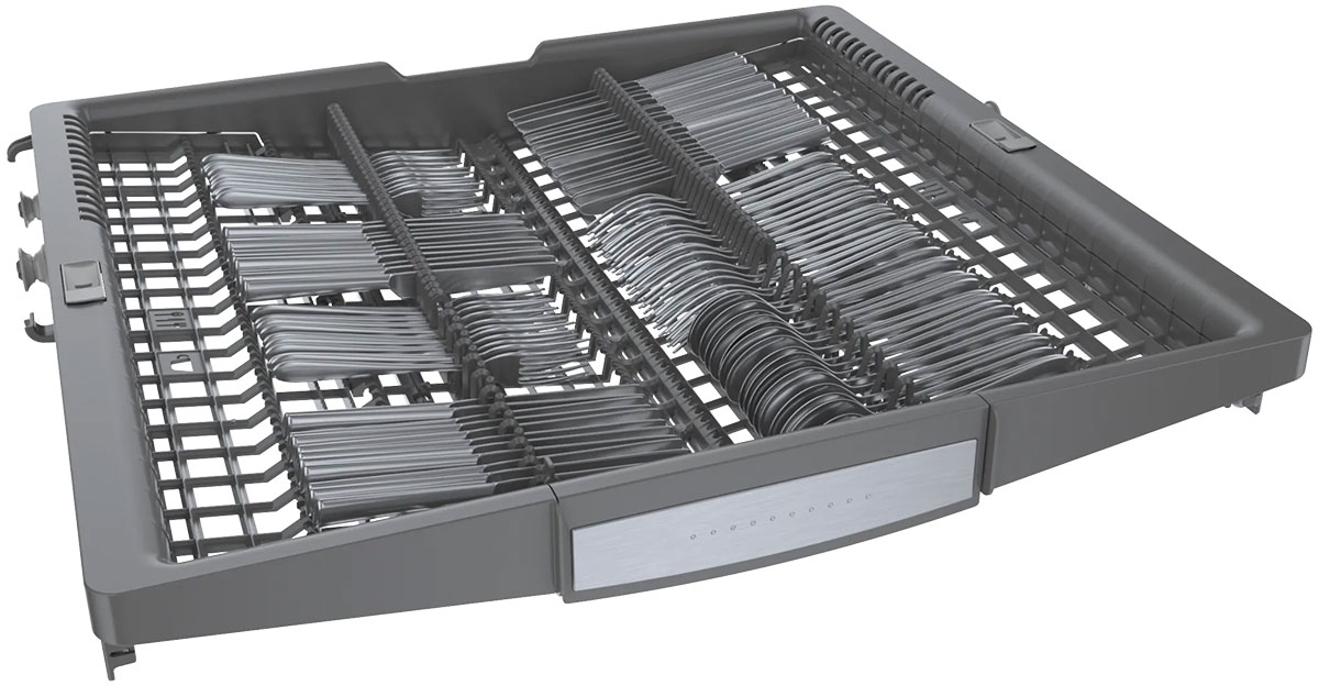 Angle view of 3rd Rack with utensils.