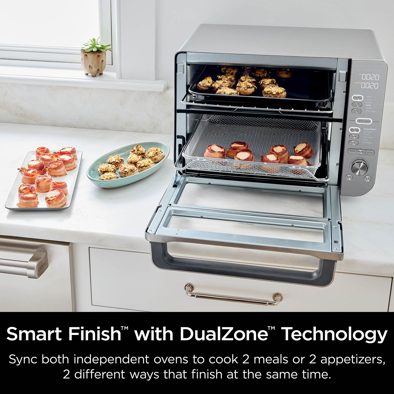 Front View of Ninja Air Fryer DualZone Technology Feature