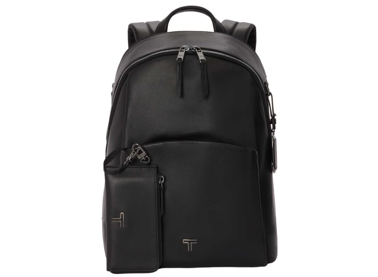 TUMI Voyageur Leather Raina Backpack - Medium - in Black | Gunmetal - 159131-T522 TUMI Voyageur Leather Raina Backpack - Medium - in Black | Gunmetal - 159131-T522