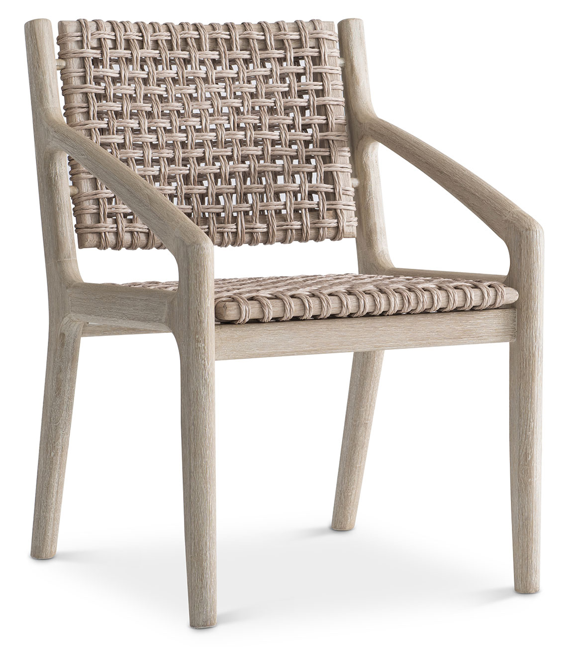Bernhardt Atlas Outdoor Arm Chair in Sea Oat Teak|Pampas Wicker