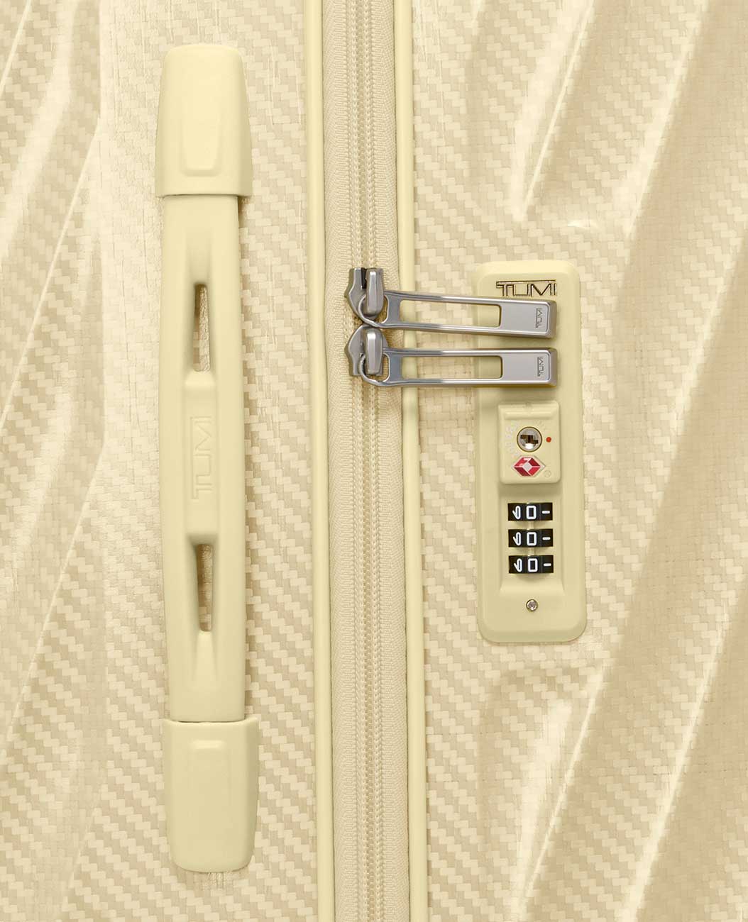 Close up of TUMI Carry-On TSA Combination lock