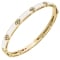 Roberto Coin Love in Verona Diamond and White Enamel Bangle in 18K Yellow Gold