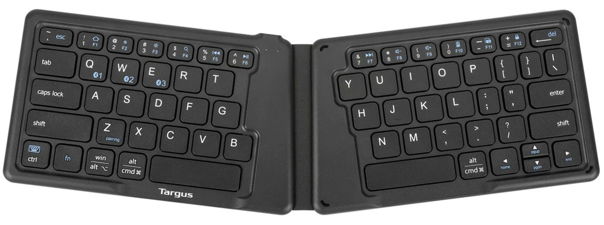Targus Ergonomic Foldable Bluetooth Antimicrobial Keyboard - AKF003US