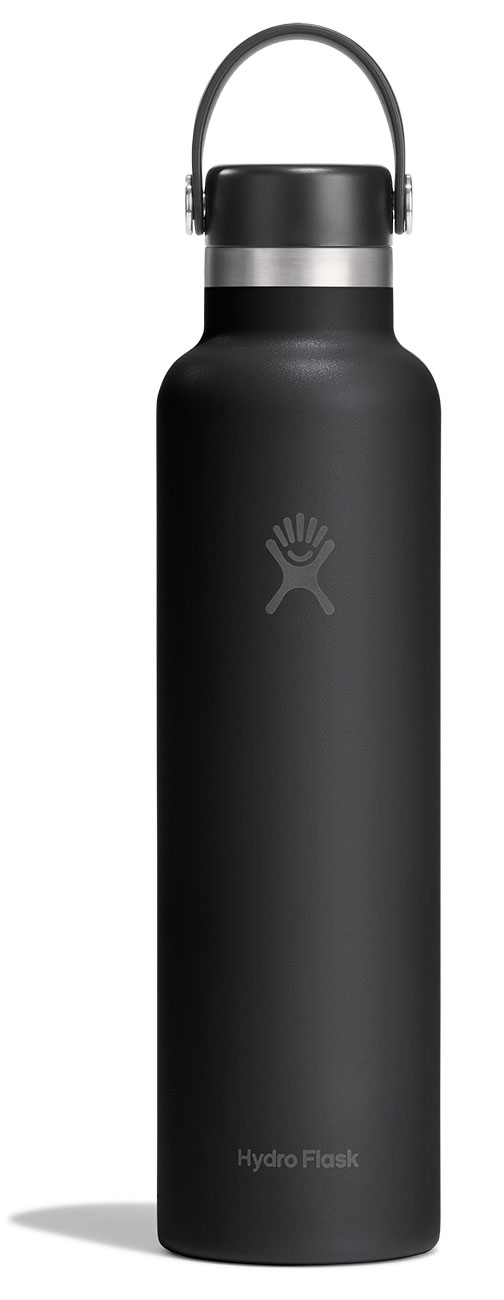 Front view of Hydro Flask 24 Oz Standard Mouth Water Bottle in Tonal Black

