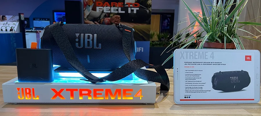The JBL Xtreme 4 portable speaker at CES 2024