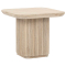 Classic Home Vander Solid Wood Square End Table in Cream Washed