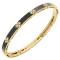 Roberto Coin Love In Verona Diamond Black Enamel Bangle, 48mm X 58mm in 18K Yellow Gold