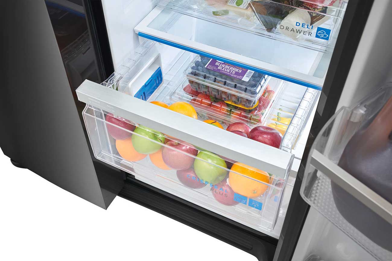Bins view of Frigidaire Refrigerator