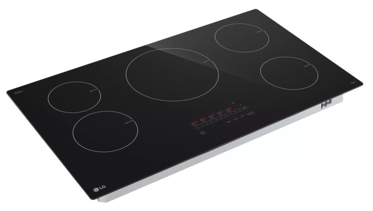Large image of LG Cooktop Smart Induction With Ultra Heat 4.3kW Element 36-Inch In Black Glass