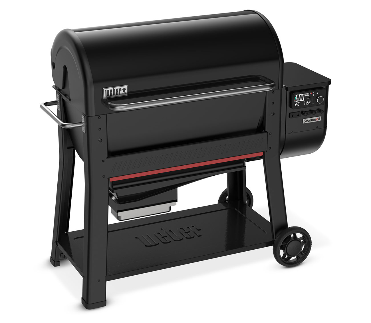 Angled Front View of Weber Searwood XL 600 Pellet Grill