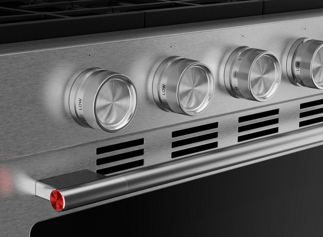 Knobs view of KitchenAid Gas Range