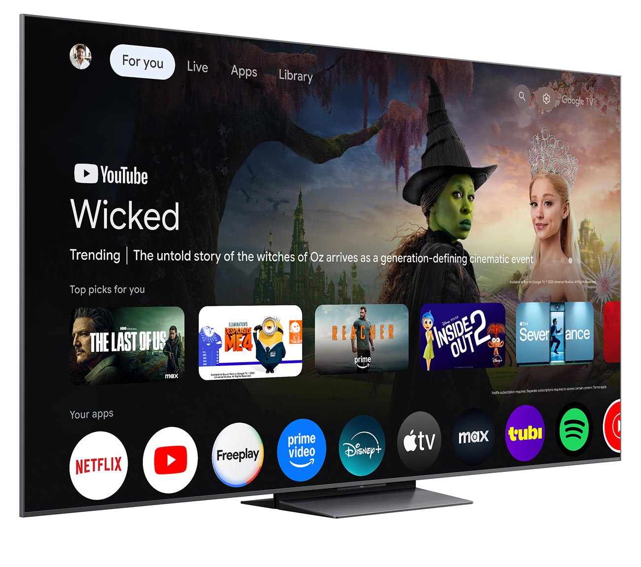 Front Angled View of TCL TV