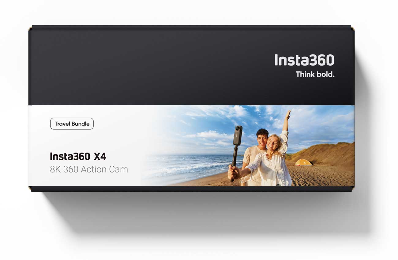Front view of Insta360 Travel Bundle Packaging
