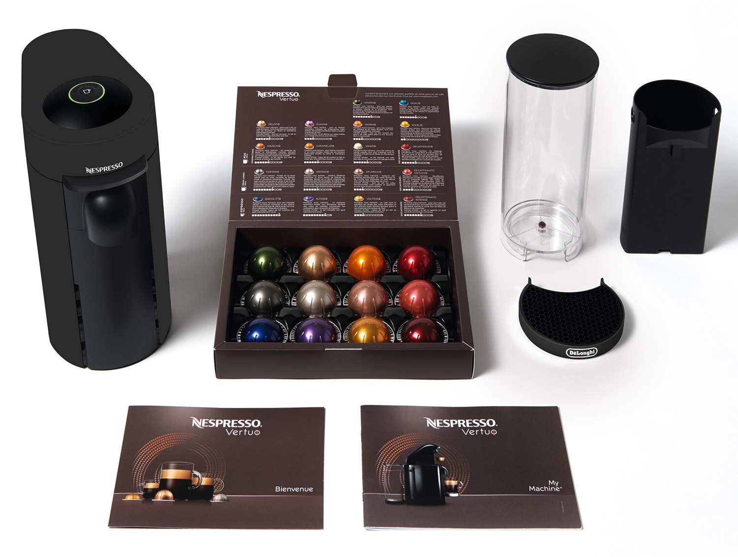 Image of Nespresso Matte Black Limited Edition VertuoPlus Coffee And Espresso Maker With Pods
