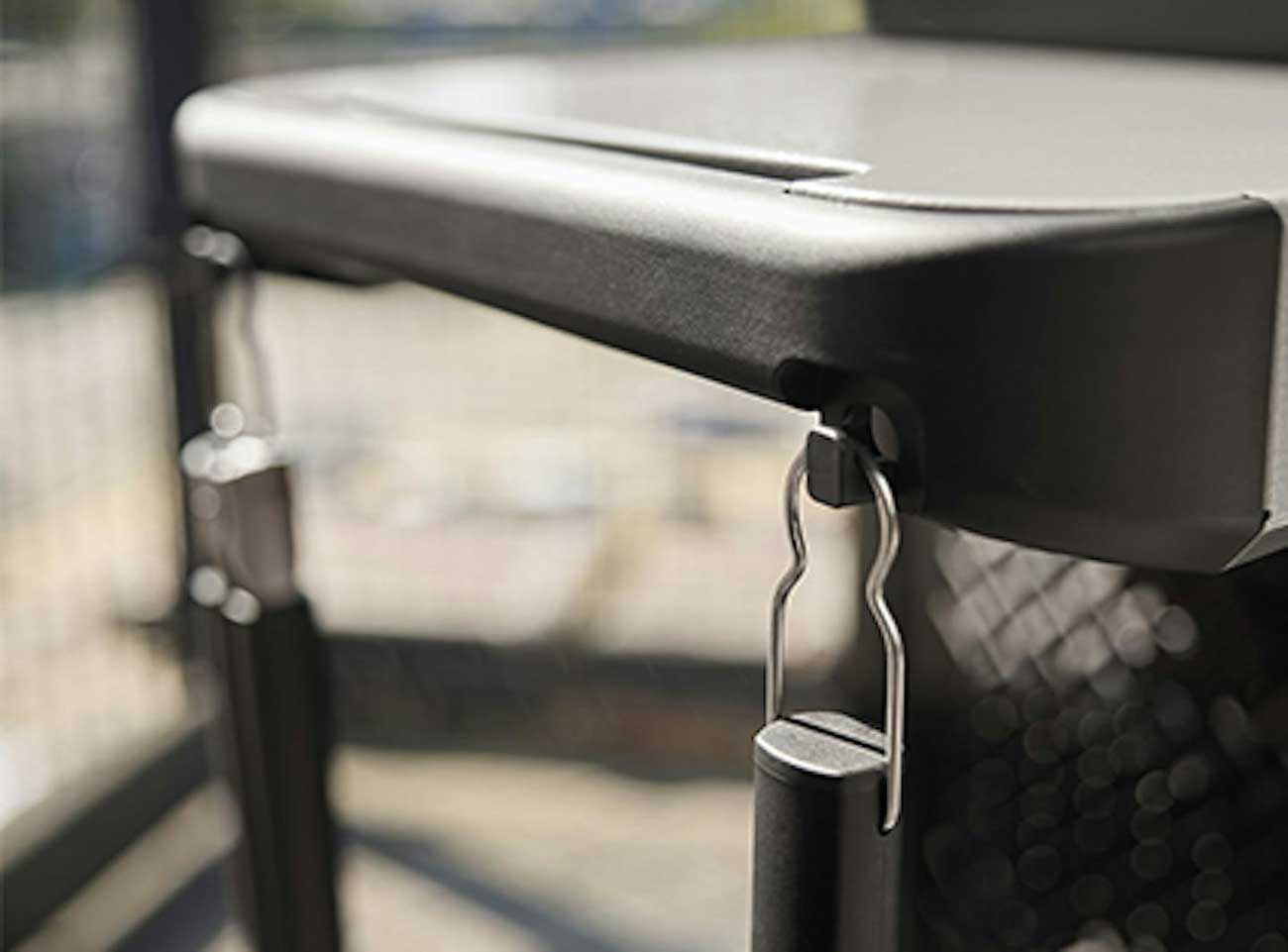 Hooks view of Weber Gas Grill