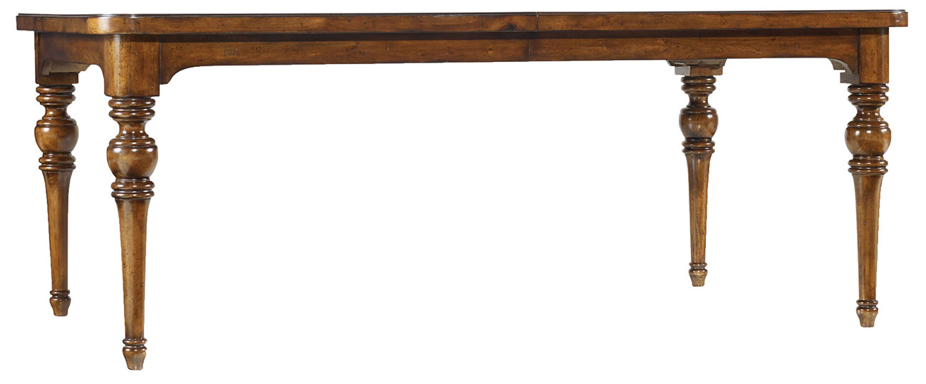 Angled View of Hooker Dining Table in Chestnut