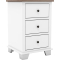 Archbold Furniture Portland Nightstand with 3 Drawers in Driftwood | Snow White | Aged Graphite