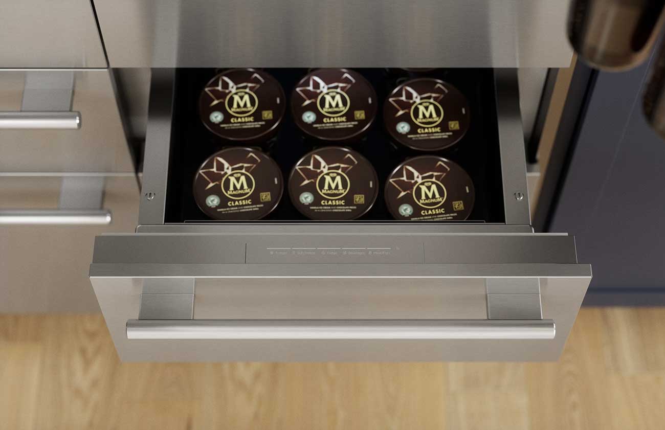 Freezer Drawer View of Thermador Refrigerator
