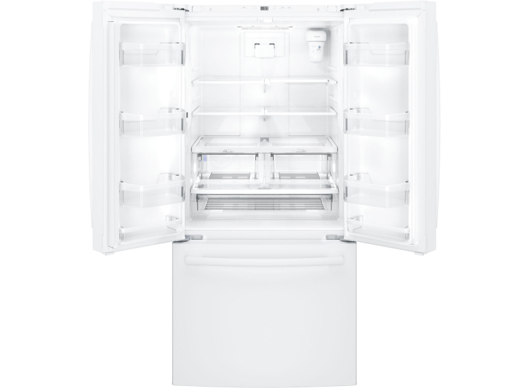 GE 24.7 Cu. Ft. French-Door Refrigerator 33-Inch Wide in White - GNE25JGKWW