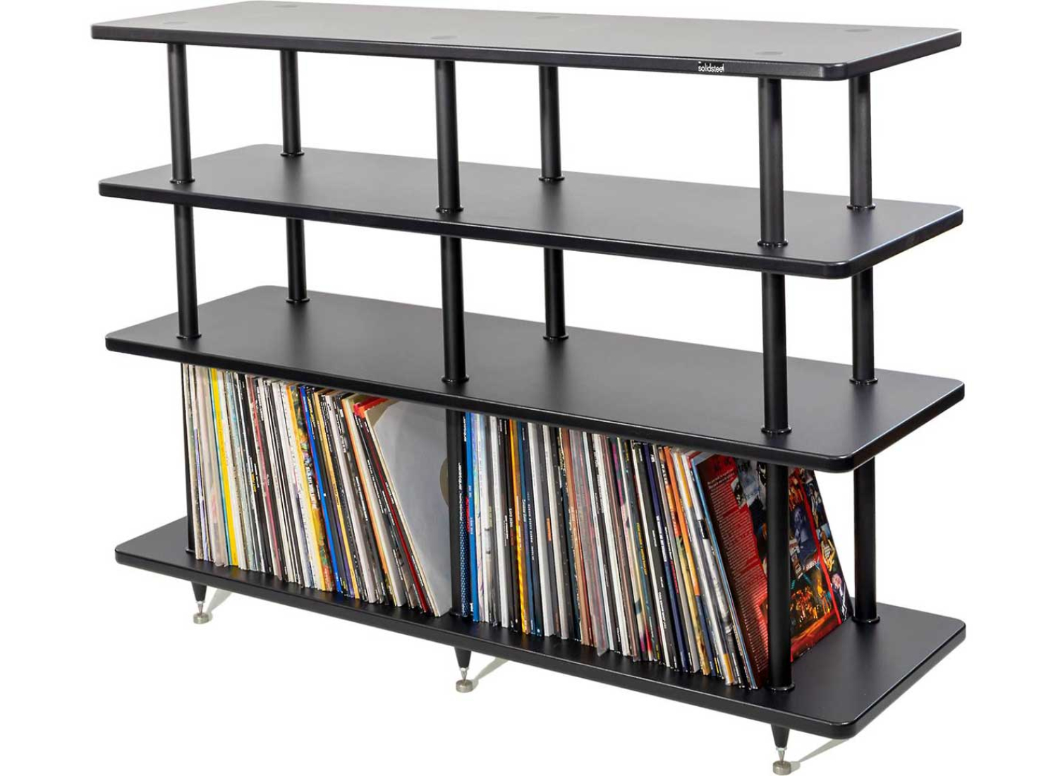 Playback Rack Solidsteel VL-4 Vinyl Record Storage Rack in Black - VL-4-BK