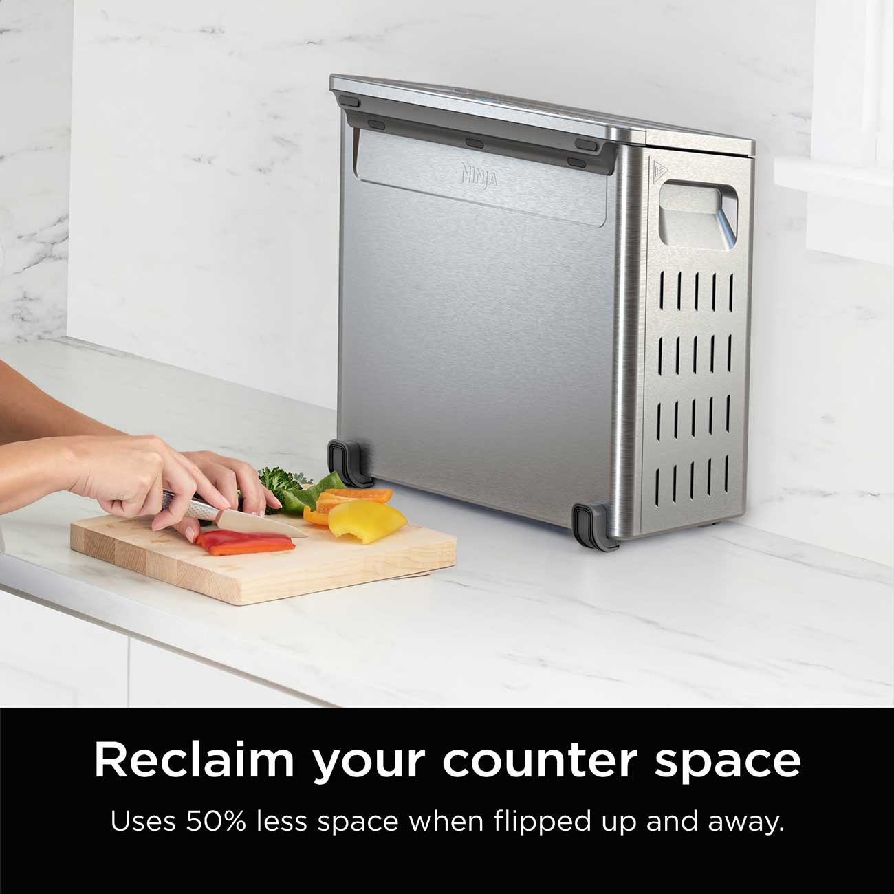 Ninja Flip Toaster Oven & Air Fryer Space Saving Detail