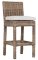 Sunset West Havana Bar Stool in Canvas Flax Sunbrella | Aged Tobacco