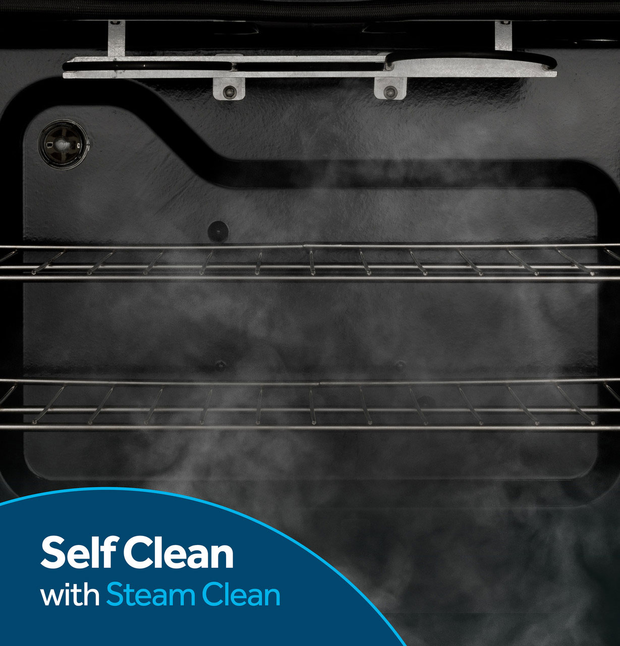 Self and Steam Clean View of GE Electric Range