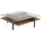 BDI Terrace 1150 Natural Walnut Modern Glass Square Coffee Table
