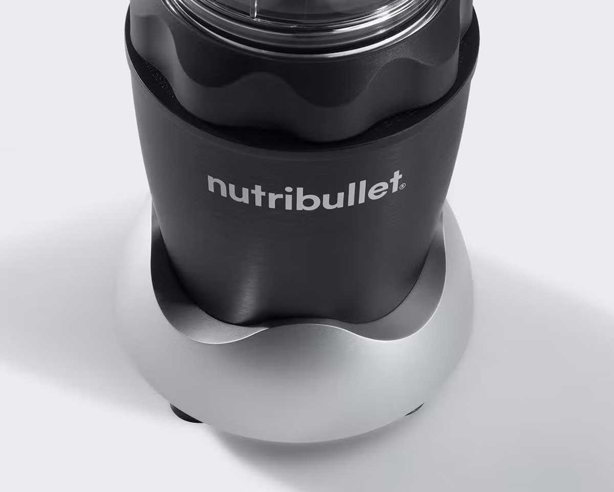 Nutri Bullet Brand Logo on a Gray NutriBullet Pro 1000 Personal Blender
