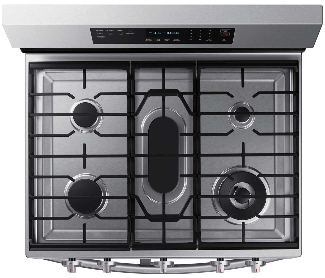 Top view of cooktop.