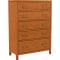 Archbold Furniture 2 West Wide Chest with 5 Drawers in Golden Pecan | Pewter