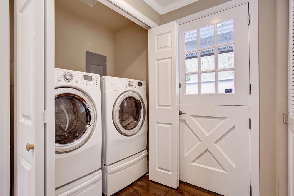 washer and dryer in closet